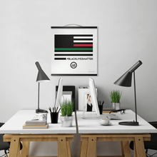 Load image into Gallery viewer, &quot;A Thin Red, Black and Green Line&quot; Hanging Canvas Print

