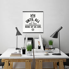 Load image into Gallery viewer, "None Of Us" Hanging Canvas Print - White