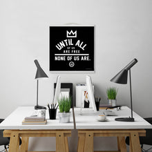 Load image into Gallery viewer, "None Of Us" Hanging Canvas Print - Black
