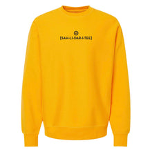 Load image into Gallery viewer, Sound it Out v3 (Solidarity)- Premium Cross-Grain Crewneck (Gold)
