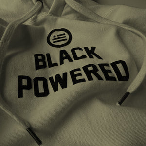 Energy I Be On AKA Black Powered - Premium Cross-Grain Hoodie (Olive)