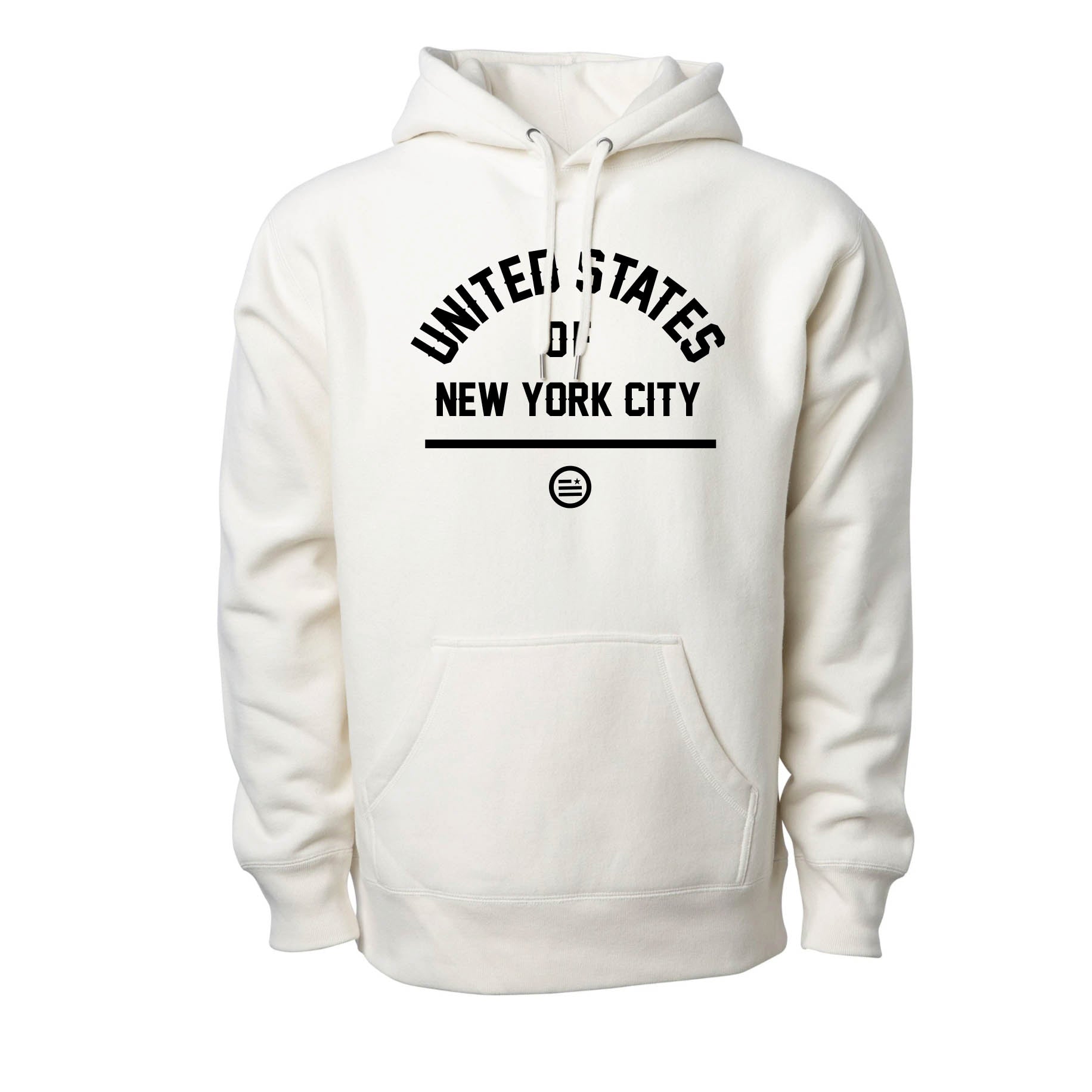 USNYC United States of New York City Premium Cross Grain Hoodie B Black On Black
