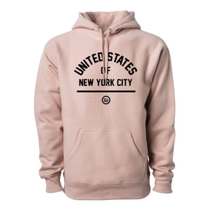 USNYC (United States of New York City) - Premium Cross-Grain Hoodie (Dusty Pink)