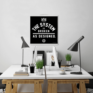 "As Designed" Hanging Canvas Print - Black