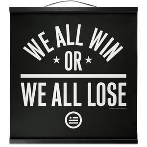 "We All Win" Hanging Canvas Print - Black