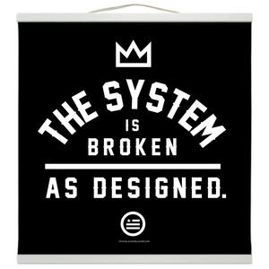 "As Designed" Hanging Canvas Print - Black