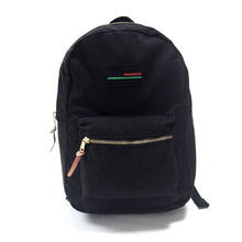 Load image into Gallery viewer, Black On Black Backpack - &quot;A Thin Red, Black and Green Line&quot;
