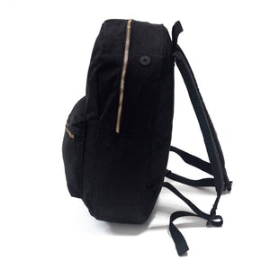 Black On Black Backpack - "A Thin Red, Black and Green Line"
