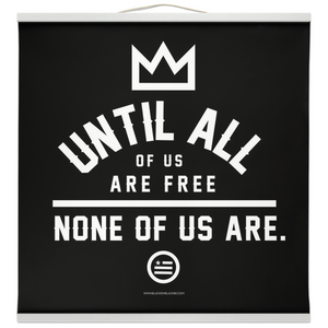 "None Of Us" Hanging Canvas Print - Black